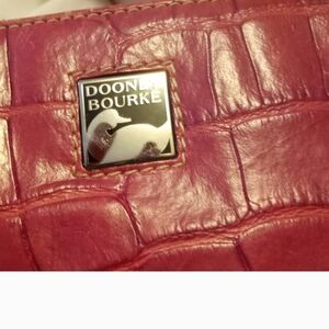 Dooney & Bourke Fuchsia Croc-Embossed Leather Bag